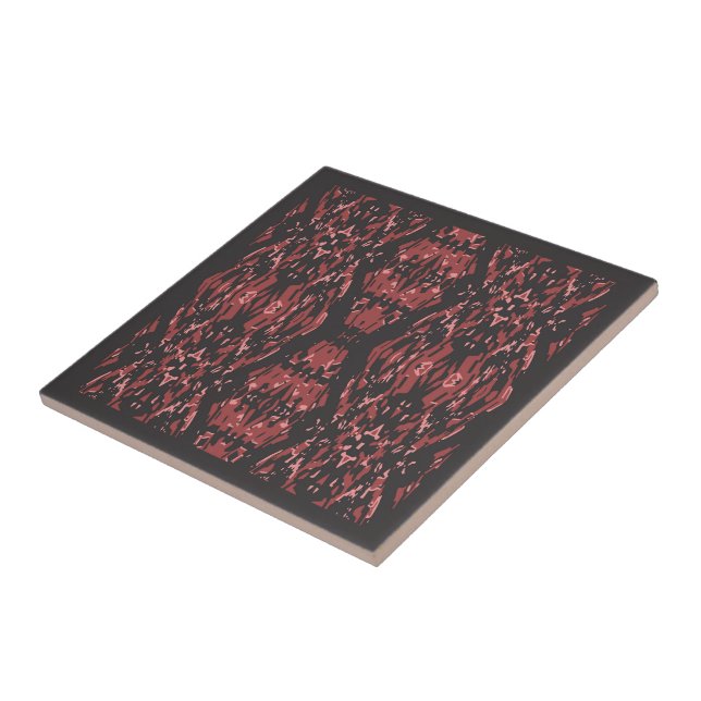 Ethnic Boho Antique Mönster Brown Rosa Red Kakelplatta (Sidan)