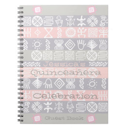 Ethnic Boho-chic Quinceañera Guest Bok Anteckningsbok Med Spiral