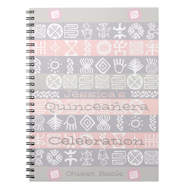 Ethnic Boho-chic Quinceañera Guest Bok Anteckningsbok Med Spiral (Framsidan)
