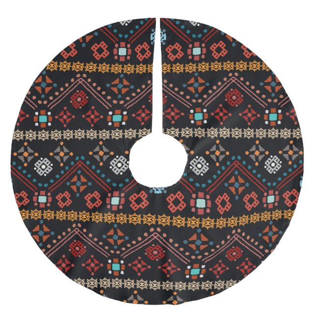 Ethnic Boho: Colorful Tribal Seamless. Julgransmatta Borstad Polyester (Framsidan)