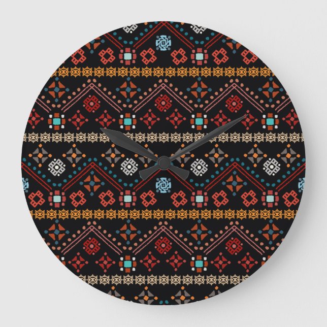 Ethnic Boho: Colorful Tribal Seamless. Stor Klocka (Framsida)