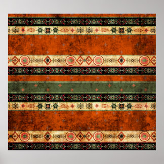 Ethnic Boho Grunge, Colorful Mönster. Poster
