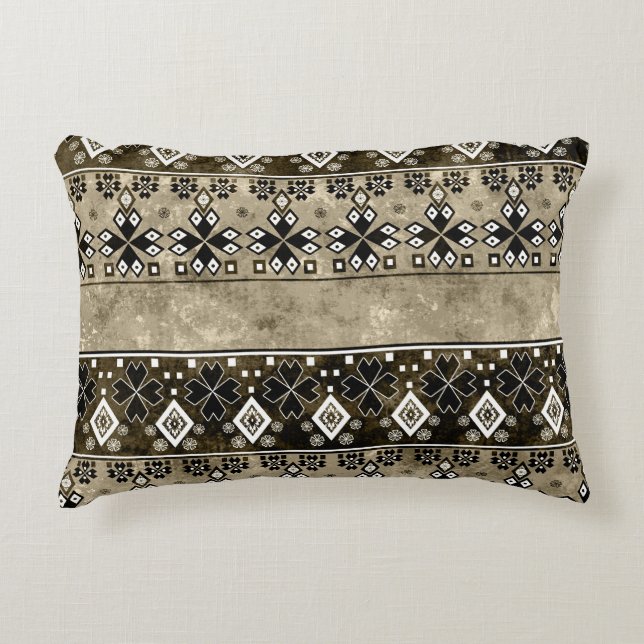 Ethnic Boho Grunge: Colorful Mönster Prydnadskudde (Framsidan)