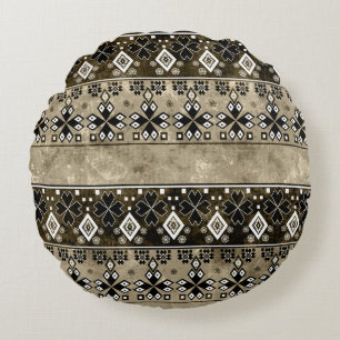 Ethnic Boho Grunge: Colorful Mönster Rund Kudde