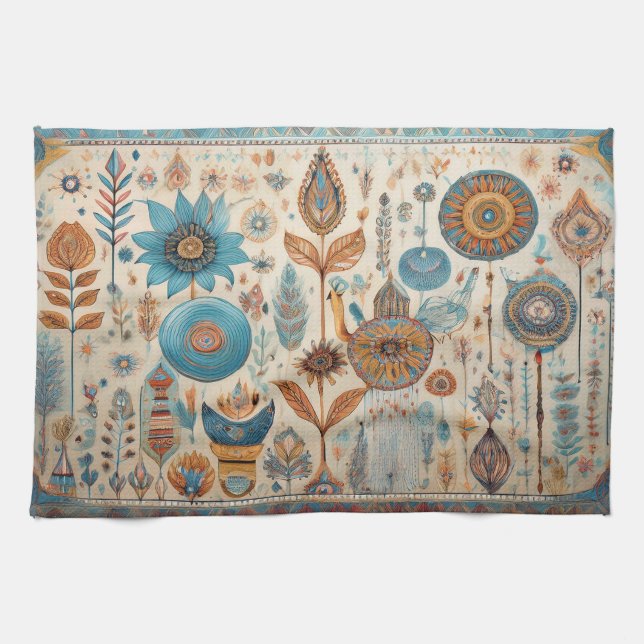 Ethnic Boho Inslag Kitchen Towel Kökshandduk (Horisontell)