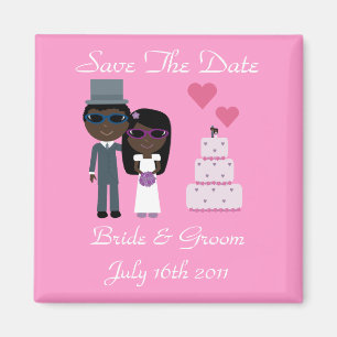 Ethnic Bride & Groom Sunglasses Summer Bröllop Magnet
