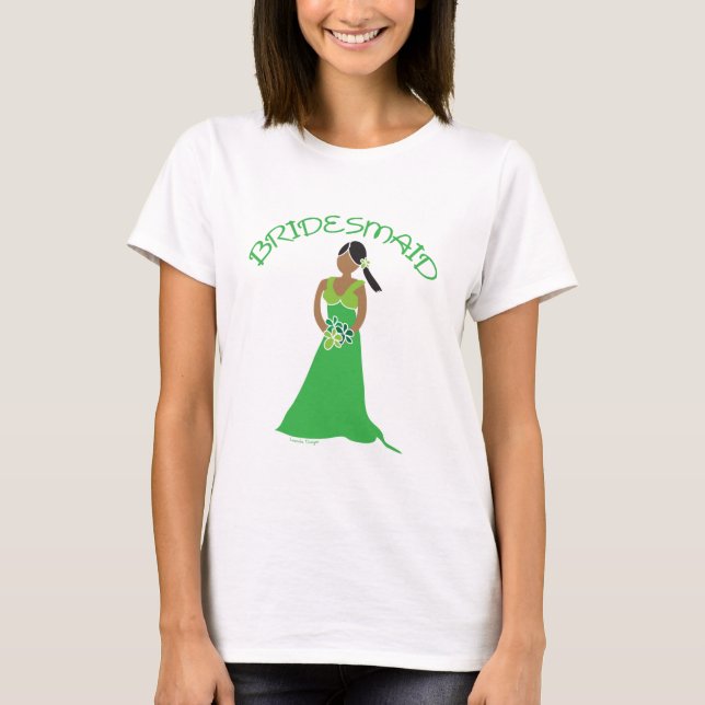 Ethnic Bridesmaid i Grönt Bröllopsfest Shirt Tröja (Framsida)