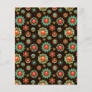 Ethnic Brooches Seamless Mönster