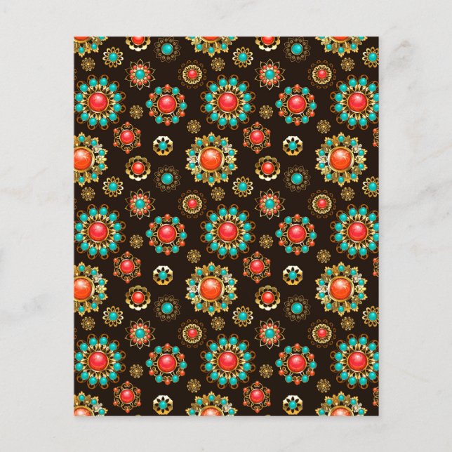 Ethnic Brooches Seamless Mönster (Framsida)