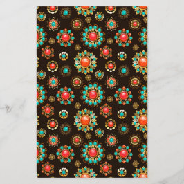 Ethnic Brooches Seamless Mönster