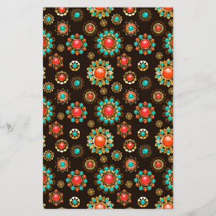 Ethnic Brooches Seamless Mönster
