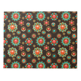 Ethnic Brooches Seamless Mönster Anteckningsblock