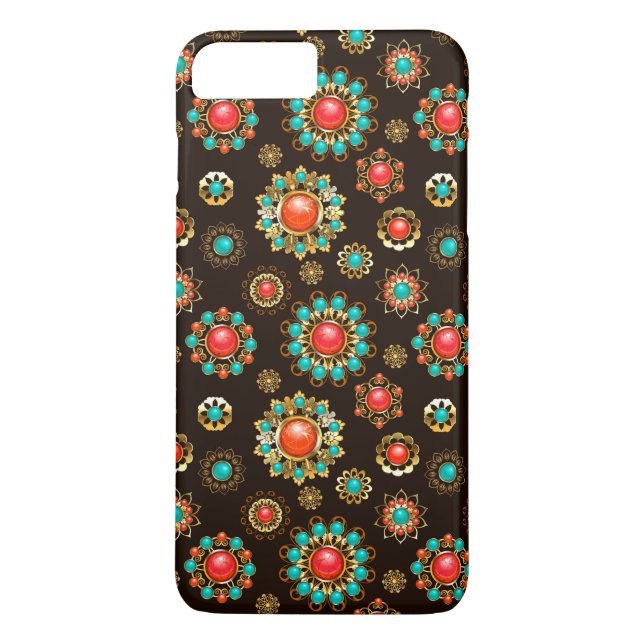 Ethnic Brooches Seamless Mönster Case-Mate iPhone Skal (Baksida)