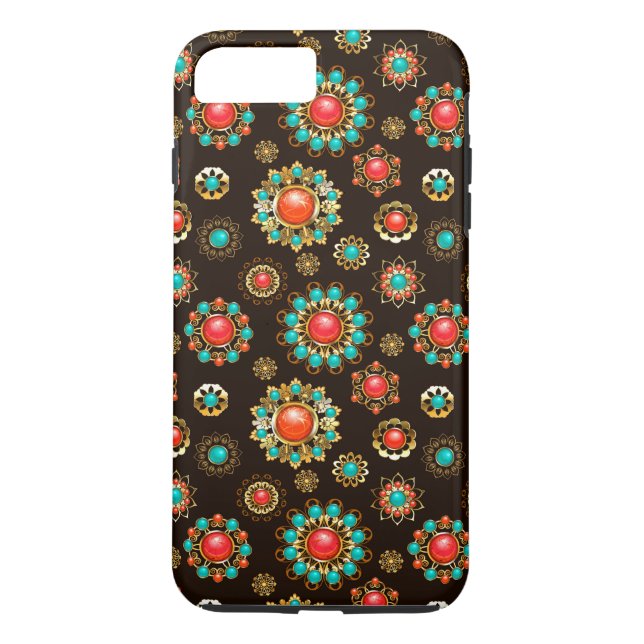 Ethnic Brooches Seamless Mönster Case-Mate iPhone Skal (Baksida)