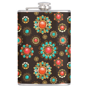 Ethnic Brooches Seamless Mönster Fickplunta