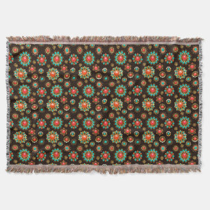 Ethnic Brooches Seamless Mönster Filt