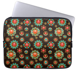 Ethnic Brooches Seamless Mönster Laptop Fodral