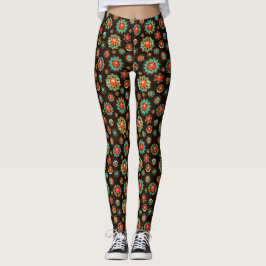 Ethnic Brooches Seamless Mönster Leggings
