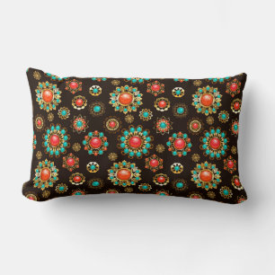 Ethnic Brooches Seamless Mönster Lumbarkudde