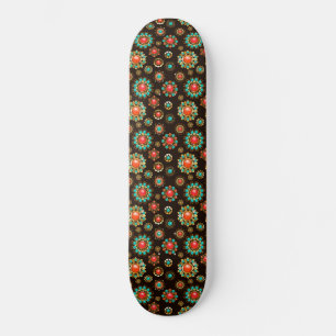 Ethnic Brooches Seamless Mönster Mini Skateboard Bräda 18,5 Cm