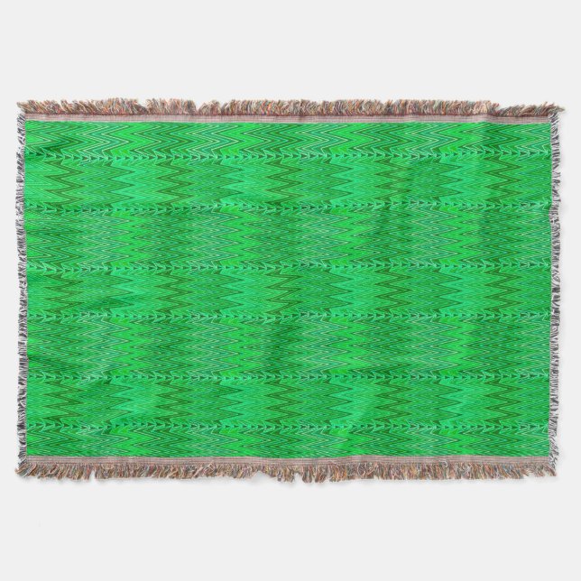 Ethnic Chevron Damask, Emerald and Lime Green Mysfilt (Framsidan)