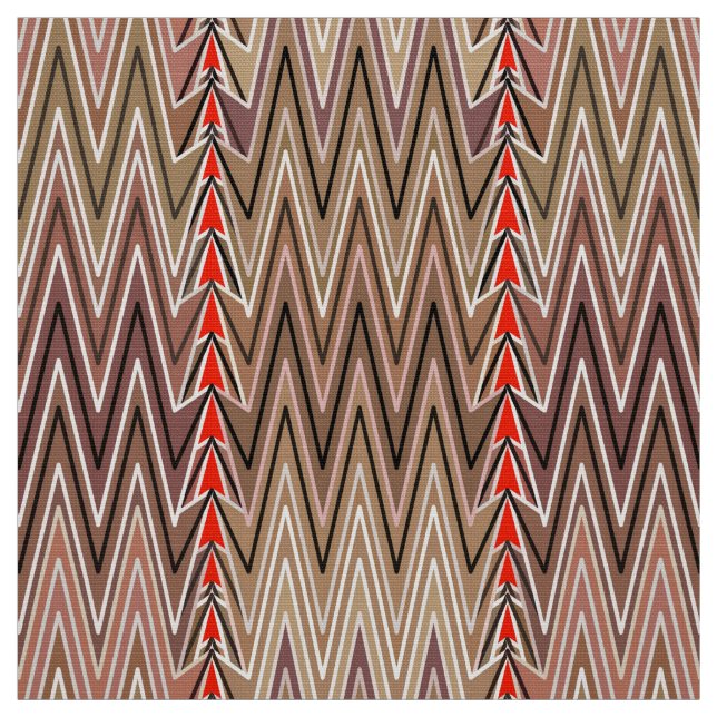 Ethnic Chevron Damask, Taupe Tan och Beige Tyg (Provkarta)