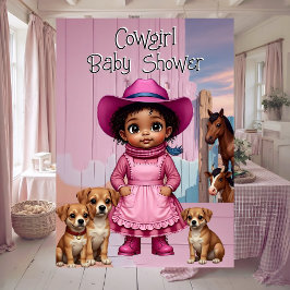 Ethnic Cute Cowgirl Baby Shower Pink Blue Animals Inbjudningar