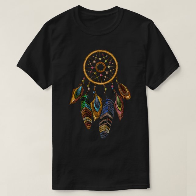 Ethnic Dream Catcher Tribal Native American Pullov T Shirt (Design framsida)