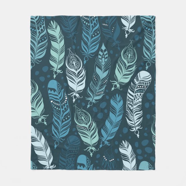 Ethnic feathers seamless pattern fleecefilt (Framsidan)