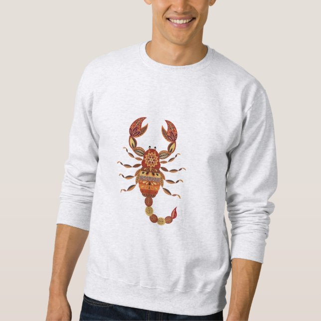 Ethnic Floral Scorpion Lång Ärmad Tröja (Framsida)