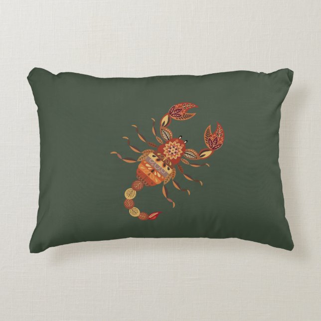Ethnic Floral Scorpion Prydnadskudde (Framsidan)