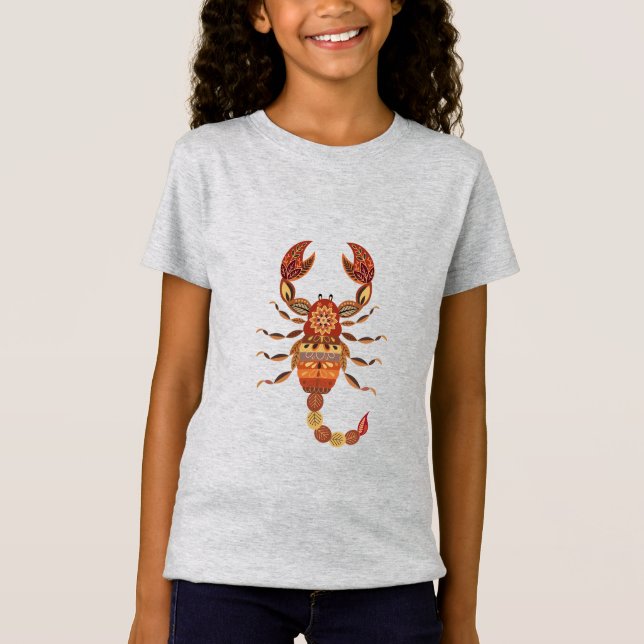 Ethnic Floral Scorpion T Shirt (Framsida)