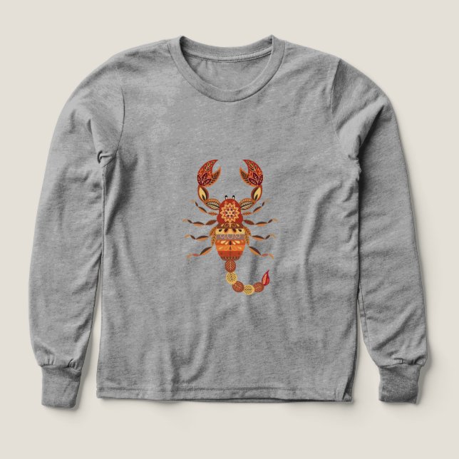 Ethnic Floral Scorpion T Shirt (Design framsida)