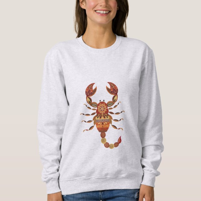 Ethnic Floral Scorpion T Shirt (Framsida)