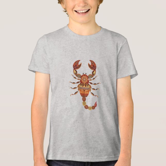 Ethnic Floral Scorpion T Shirt (Framsida)
