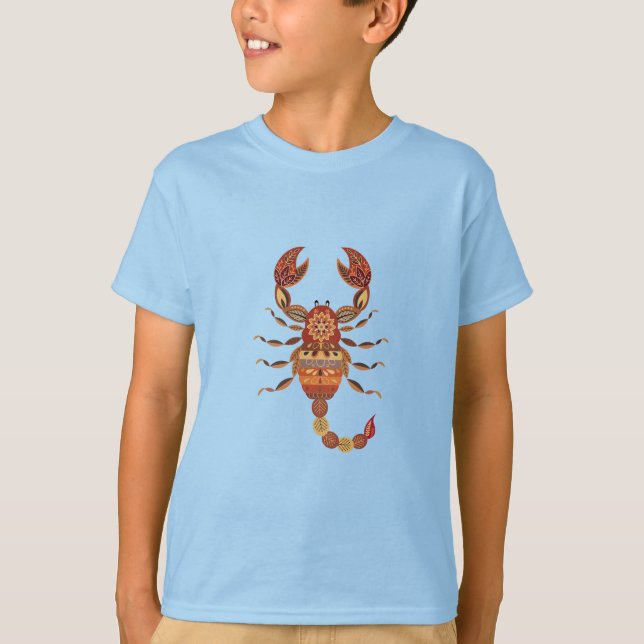 Ethnic Floral Scorpion T Shirt (Framsida)