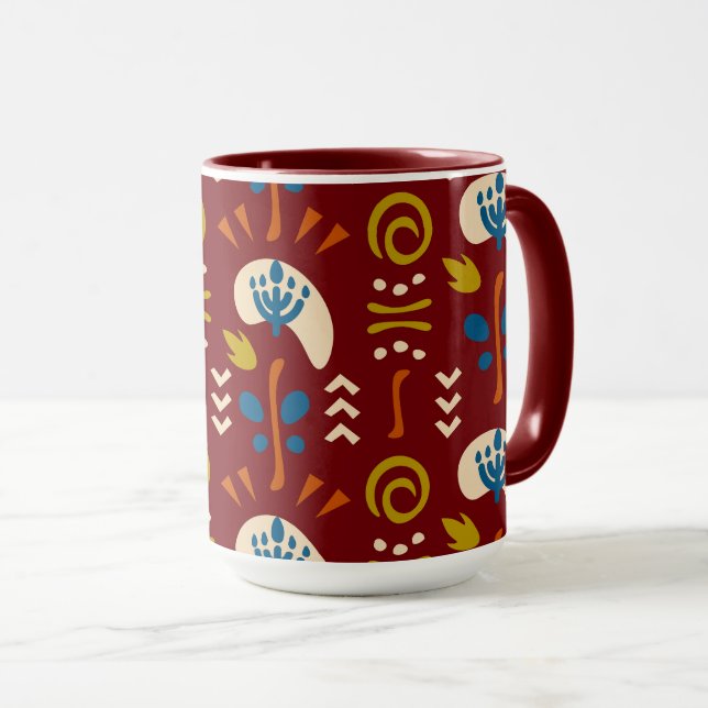 Ethnic Folk Floral Pattern Mugg (Framsida höger)