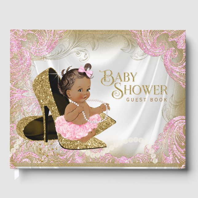 Ethnic Girl Baby Shower Guest Bok (Framsida)