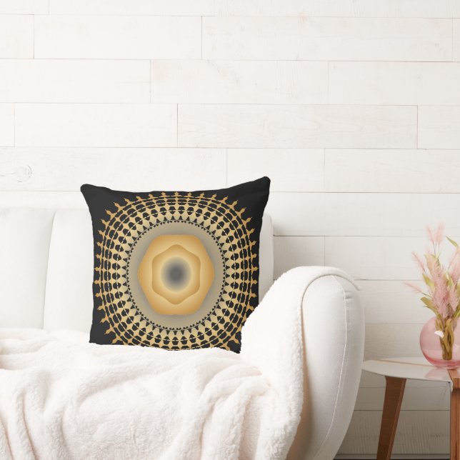 Ethnic Golden Ornate Art Dekorativ kudde (Soffa)