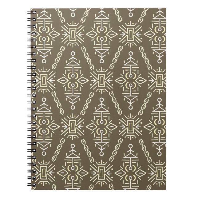 Ethnic Hand plockade Boho Tile Anteckningsbok (Framsidan)