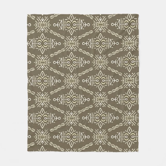 Ethnic Hand plockade Boho Tile Fleecefilt (Framsidan)