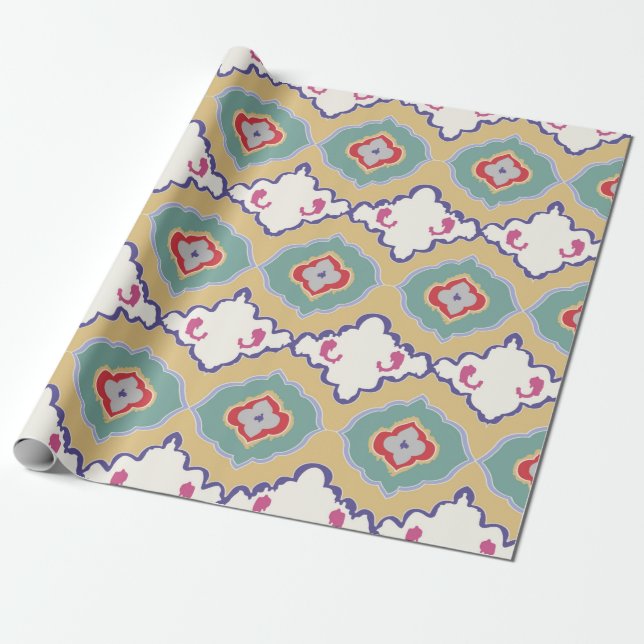 Ethnic ikat chevron pattern background Traditional Presentpapper (Utrullad)