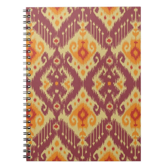 Ethnic Ikat Chevron: Traditionell bakgrund Anteckningsbok (Framsidan)