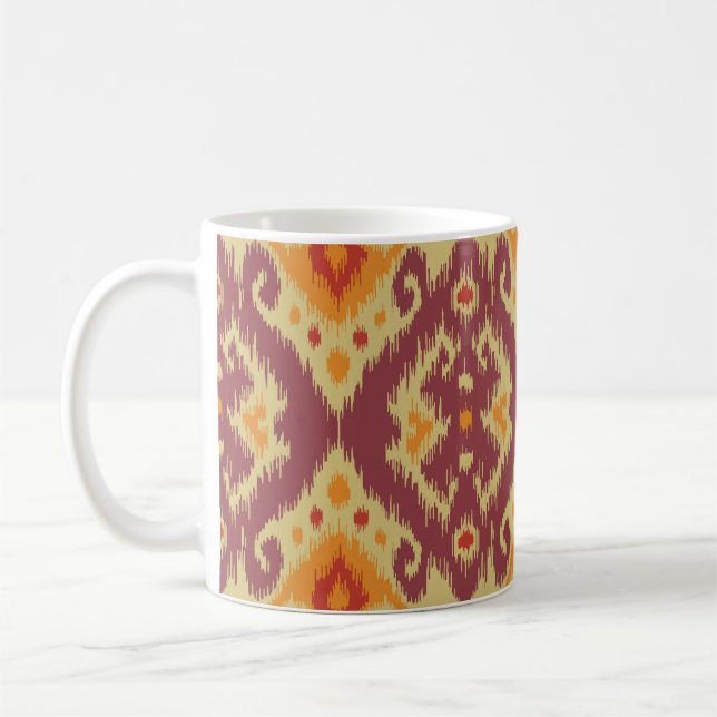Ethnic Ikat Chevron: Traditionell bakgrund Kaffemugg (Vänster)