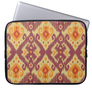 Ethnic Ikat Chevron: Traditionell bakgrund Laptop Fodral