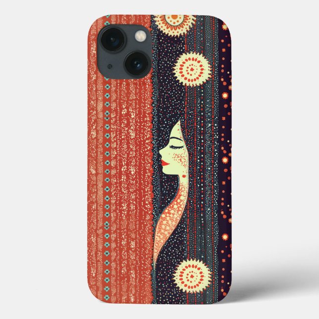Ethnic Indian Bandhani iPhone 13 Fodral (Baksida)