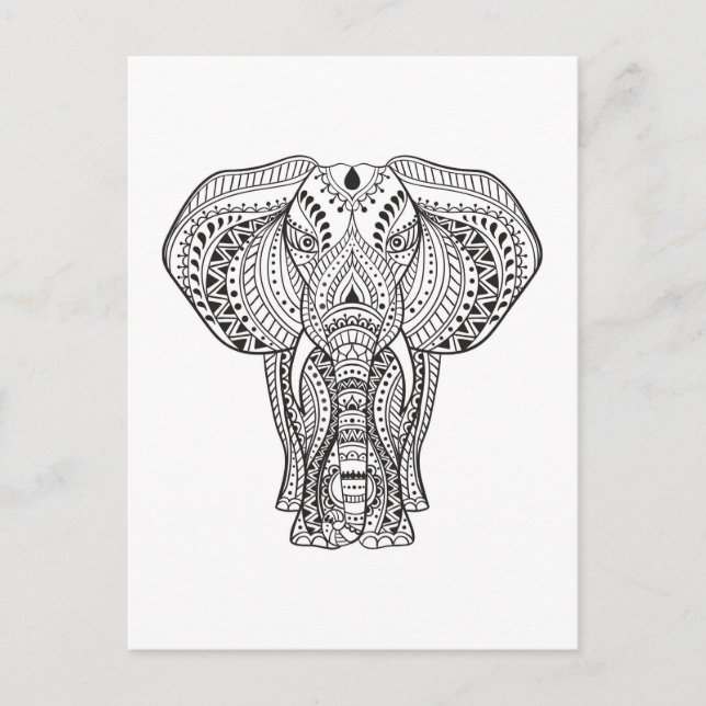 Ethnic Indian Elephant Vykort (Framsida)