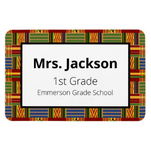 Ethnic Kente K84 Teacher 1st Klass Magnet