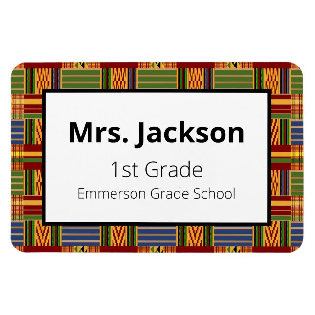 Ethnic Kente K84 Teacher 1st Klass Magnet (Horisontell)