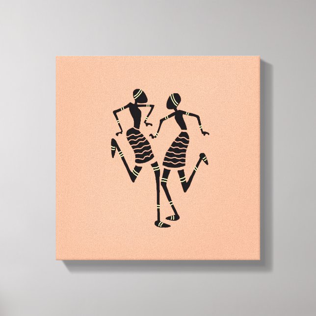 Ethnic, Kenyan African Art, Carnival Dance Canvastryck (Framsida)